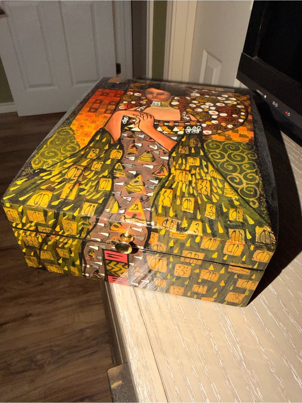 Decorative Yellow Artistic Jewelry Box